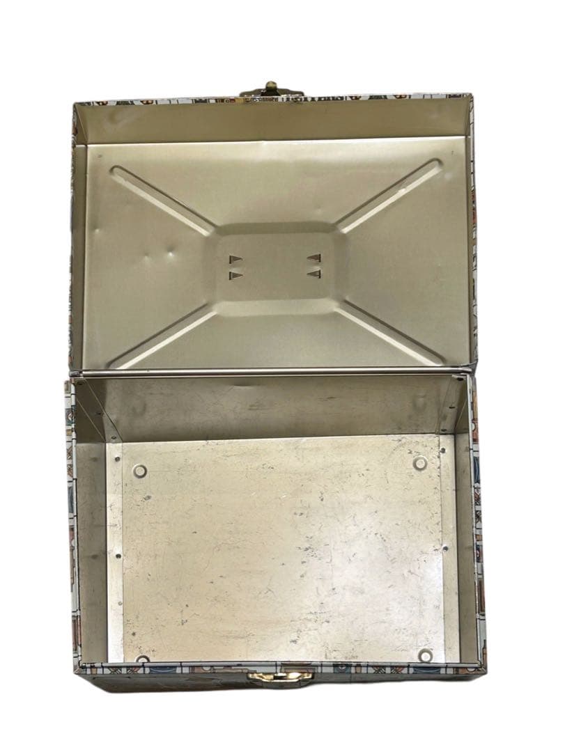 アンティーク 雑貨 70s ビンテージ 総柄 メタルボックス USA 小物入れ