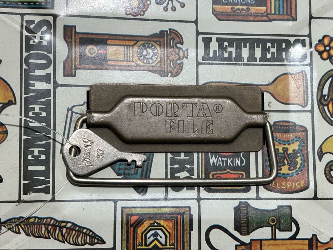 アンティーク 雑貨 70s ビンテージ 総柄 メタルボックス USA 小物入れ