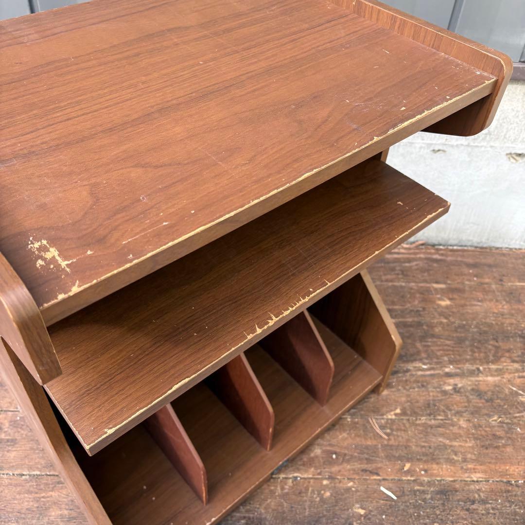 A3 昭和レトロ OTTO レコードラック 木製 LP収納 マガジンラック