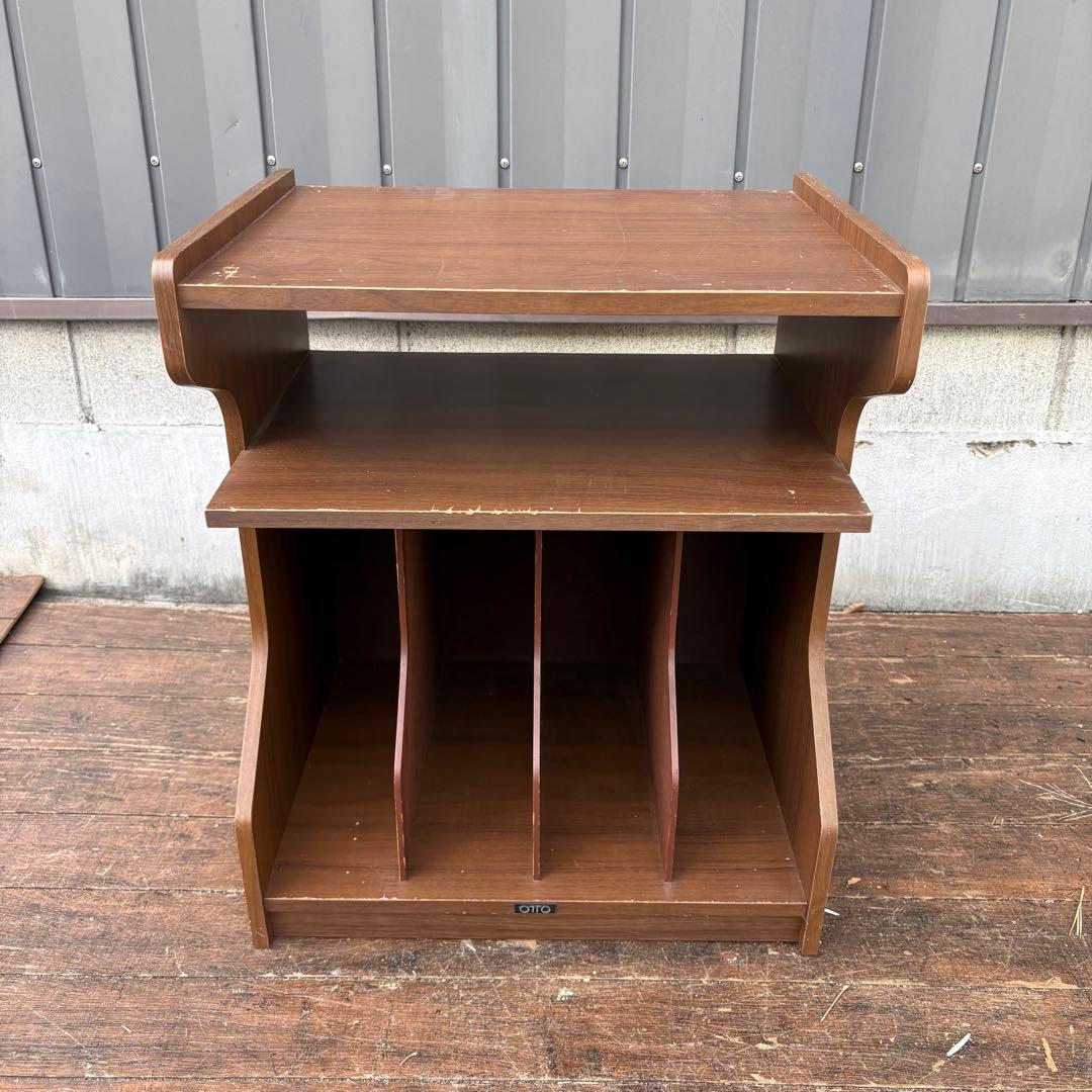 A3 昭和レトロ OTTO レコードラック 木製 LP収納 マガジンラック