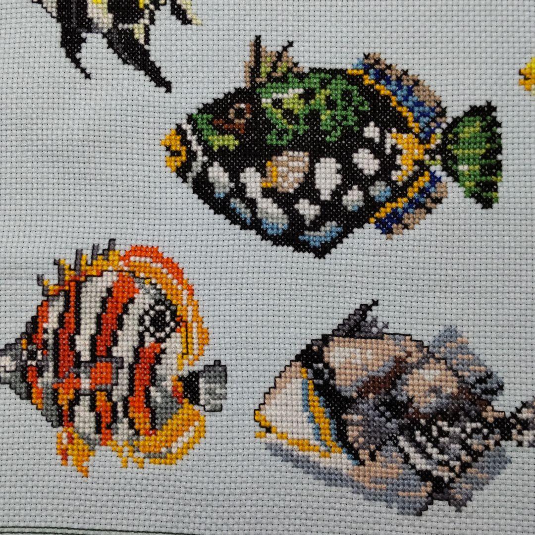 クロスステッチ完成品 魚 - メルカリ