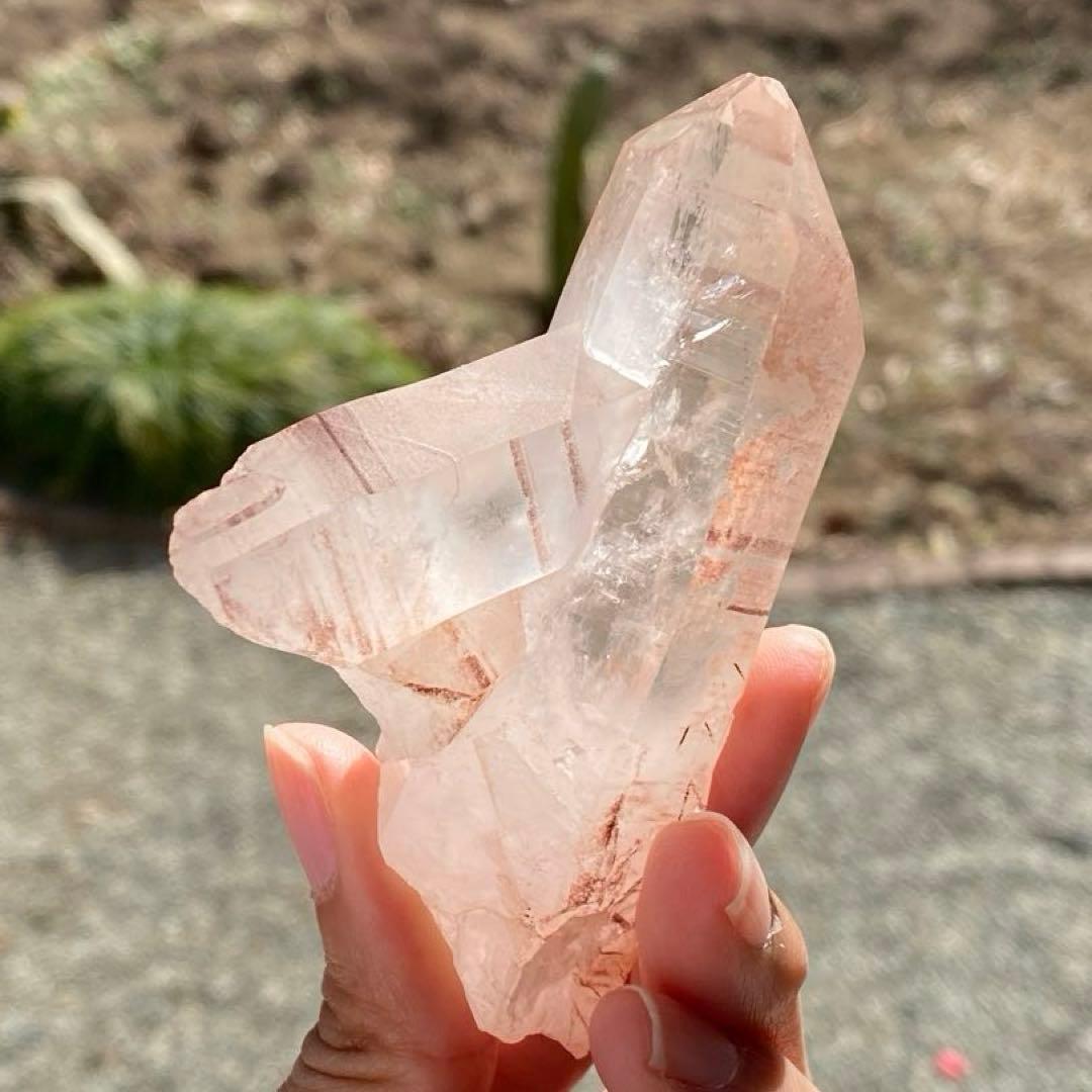 ② ブラジル産 ピンク水晶 クリスタル 原石 クラスター 天然石 パワーストーン