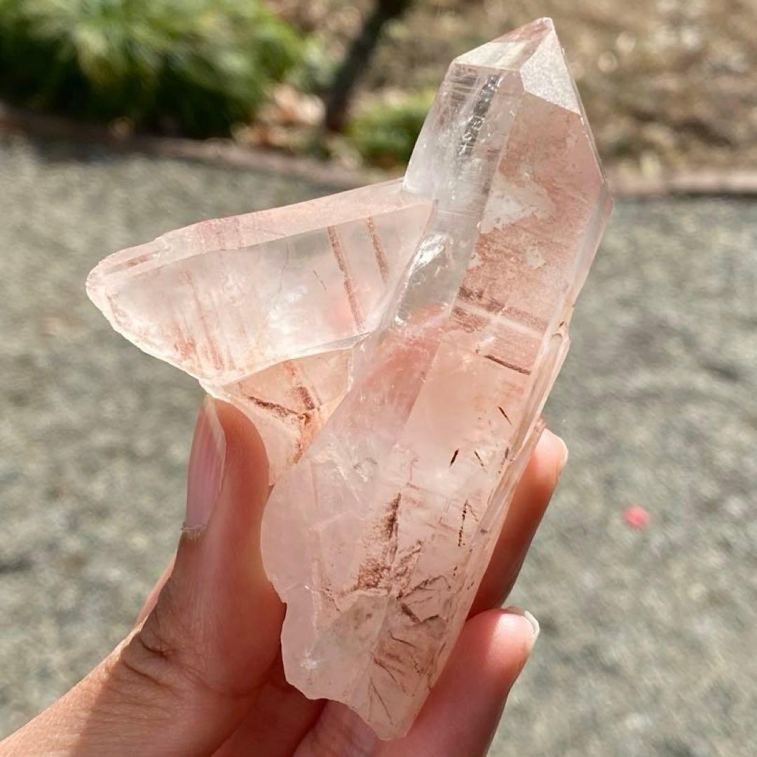 ② ブラジル産 ピンク水晶 クリスタル 原石 クラスター 天然石 パワーストーン