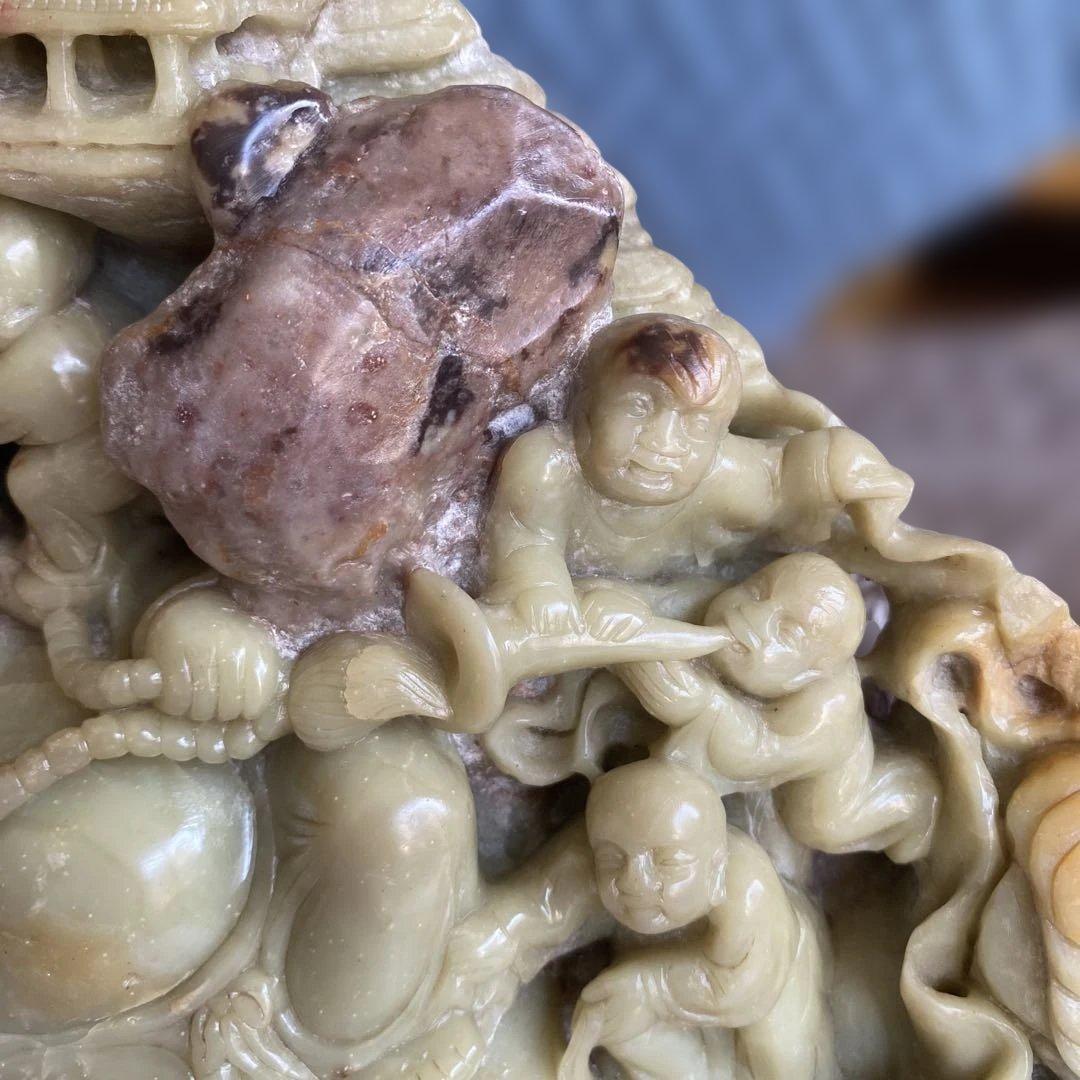 石の置物　骨董品 中国 寿山石 大きなサイズ 非常に重い 10.5kg