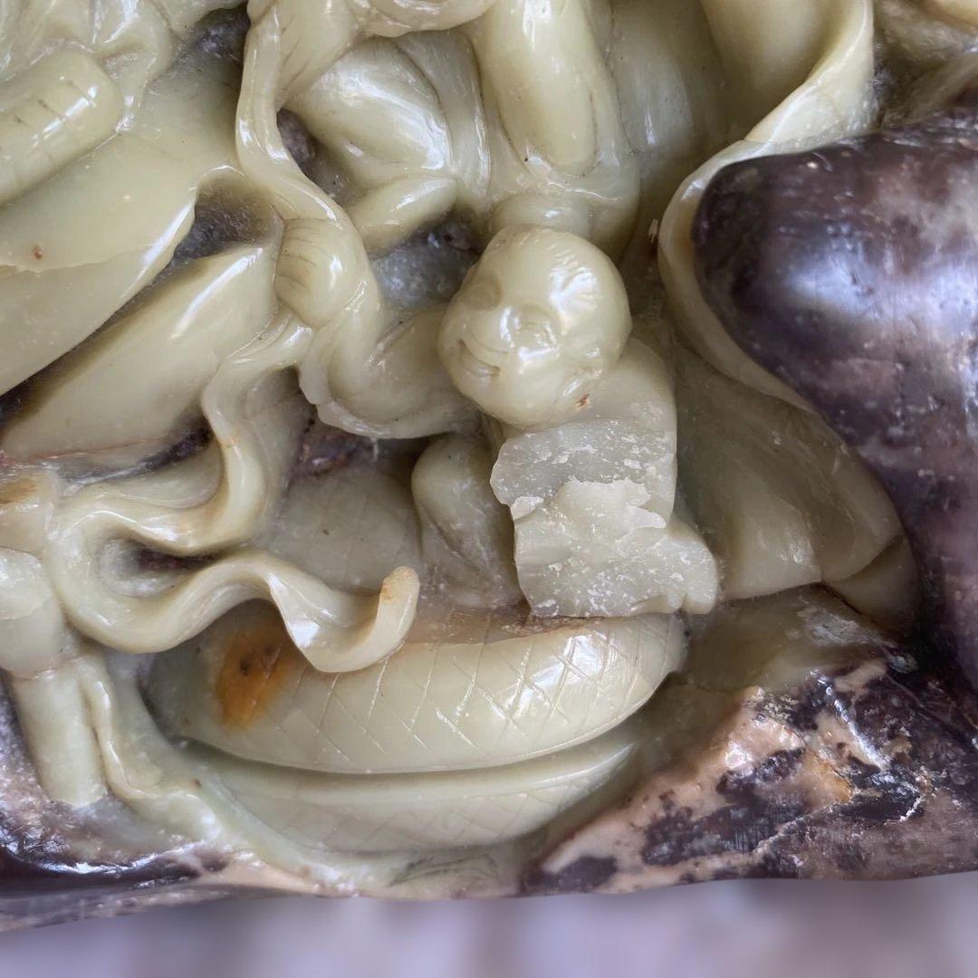 石の置物　骨董品 中国 寿山石 大きなサイズ 非常に重い 10.5kg