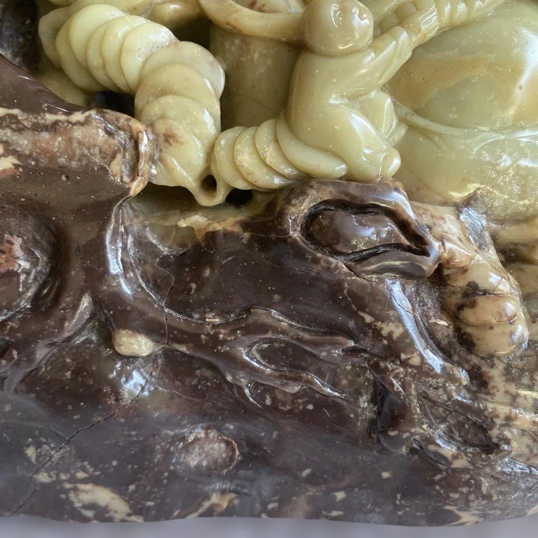 石の置物　骨董品 中国 寿山石 大きなサイズ 非常に重い 10.5kg