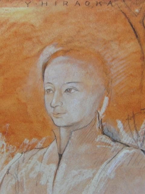 平岡靖弘、【爽風】、希少な額装用画集より、新品額装付