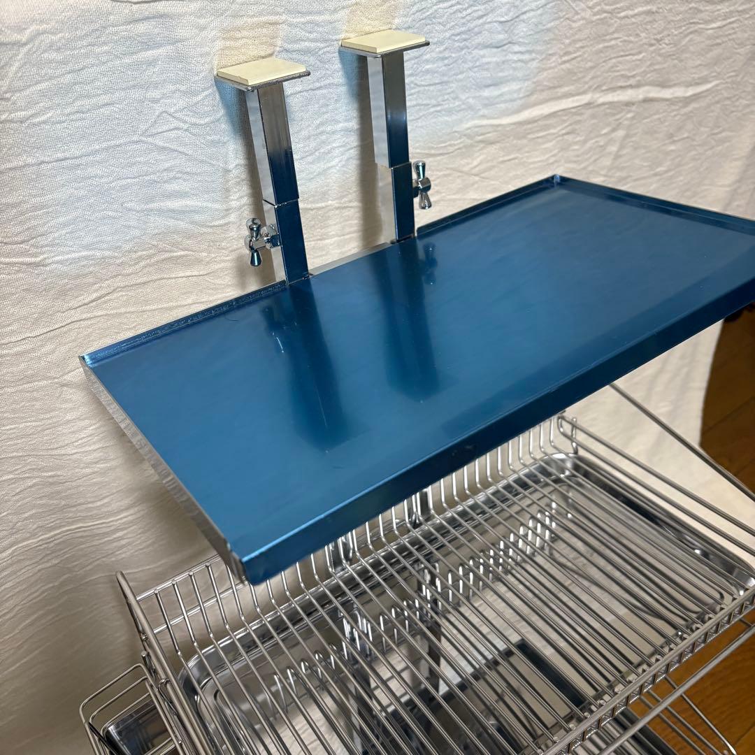 川口工器 突っ張りキッチンラック ステンレス 水切りカゴ 組み立て式 旧品