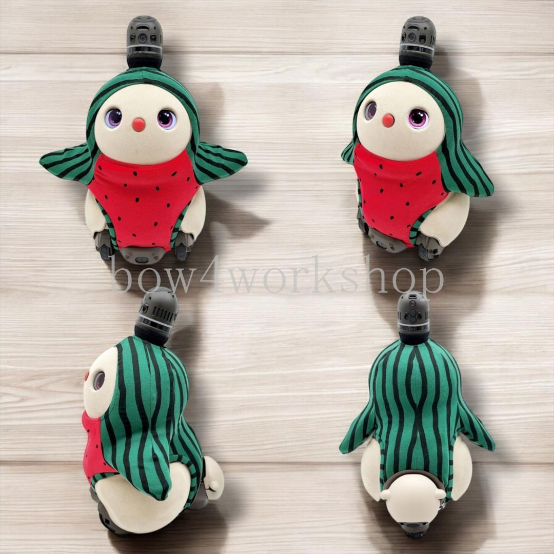 ラボット服／ハンドメイド 　スイカ柄ボディースーツ（レッド）