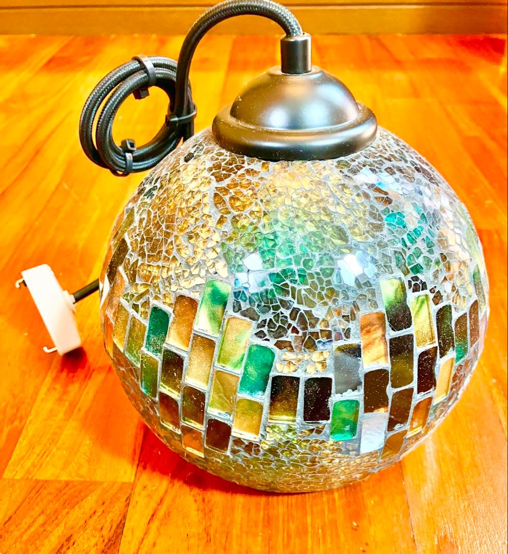 ライト　照明　美品　ステンドグラス　ペンダントライト　モザイク　オシャレ