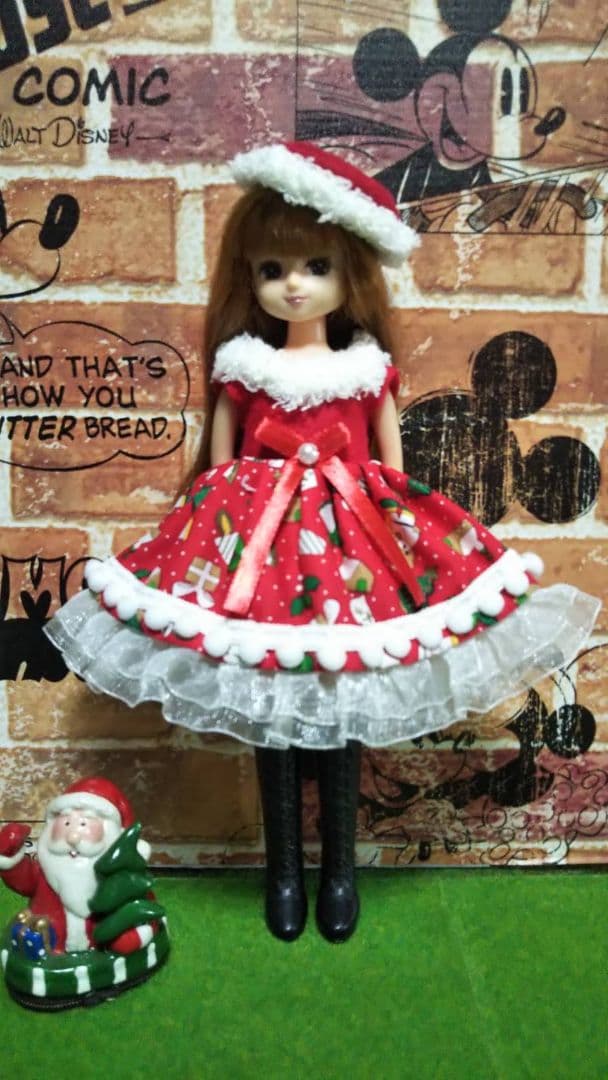 クリスマス リカちゃん服 人形 洋服 ハンドメイド 2267