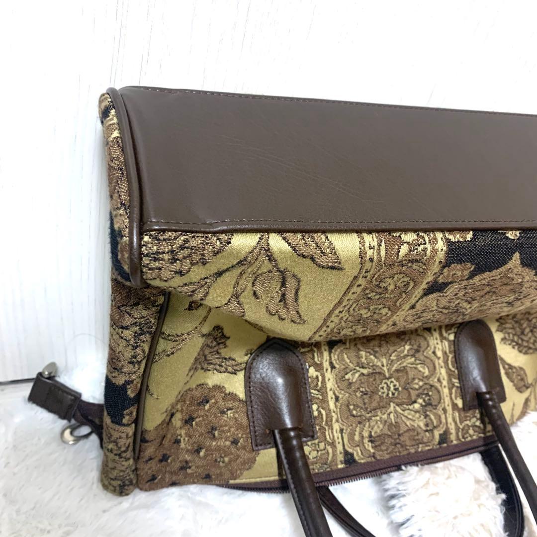 【美品】ゴブラン織り トートバッグ 日本製 花柄刺繍