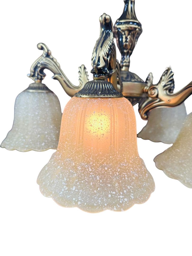 秋月貿易　フロアライト　シャンデリア　５灯　点灯〇