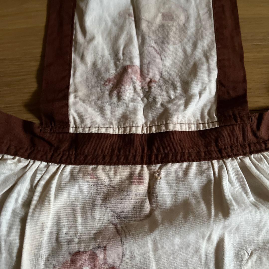 女の子イラスト　ヴィンテージ　　コットンエプロン