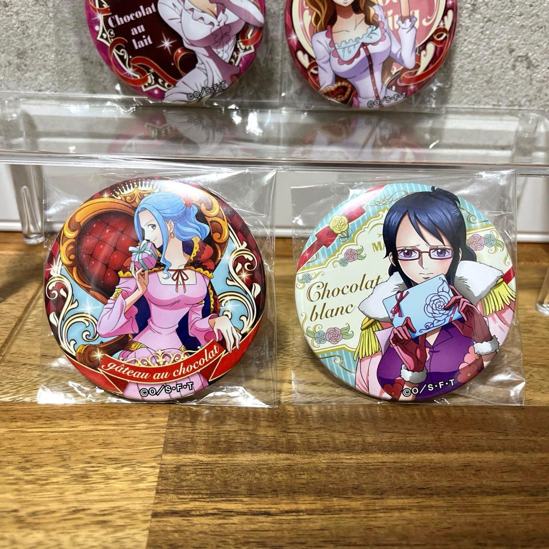 ワンピース バレンタイン缶バッジ プリン レイジュ ビビ たしぎ4点