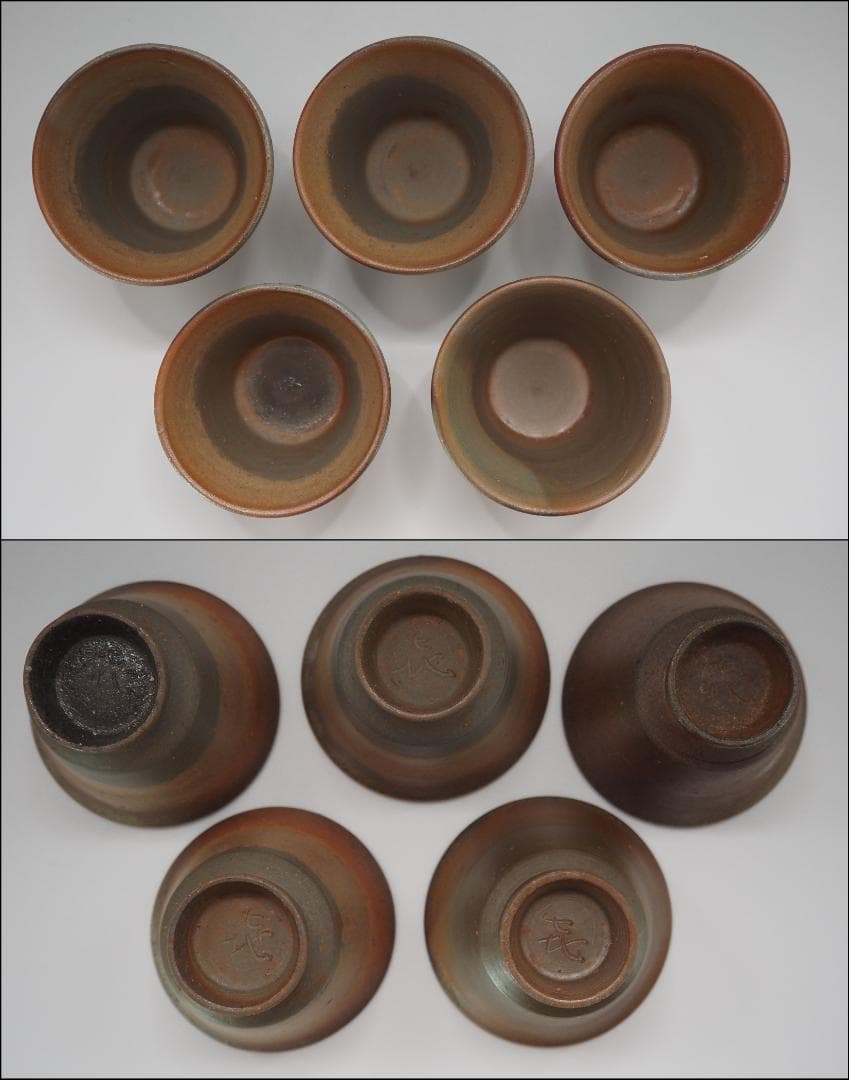 備前焼 名工 安東利喜作 煎茶器セット 茶器揃い 共箱/宝瓶