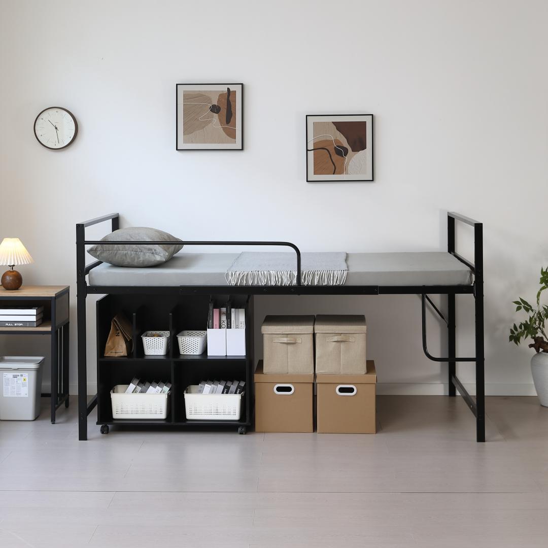 超人気【高さ110cm】ロフトベッド収納 北欧風 大人 一人暮らしBLACK