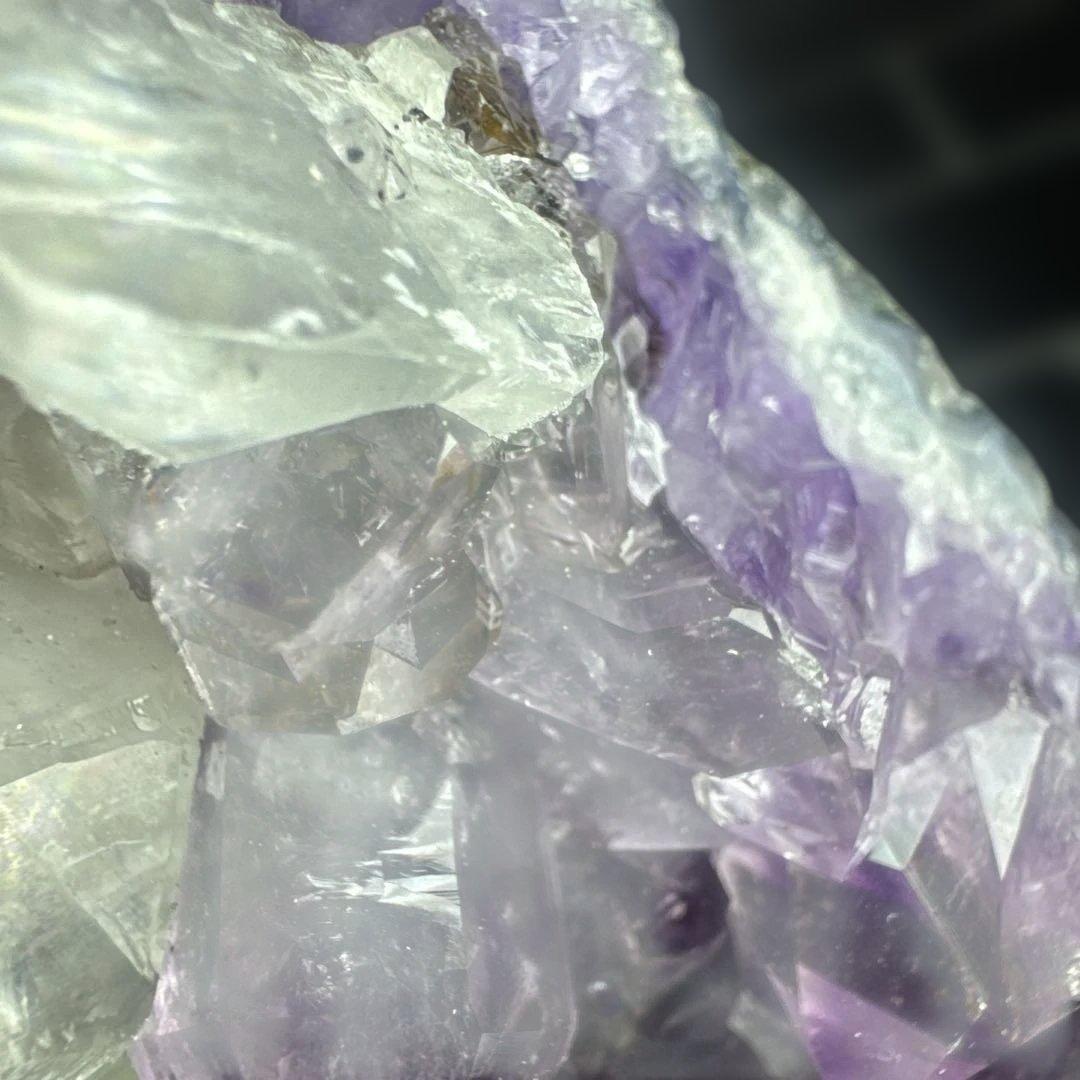 【コレクション】希少 ブラジル産 共生アメジスト 水晶 原石 台座付