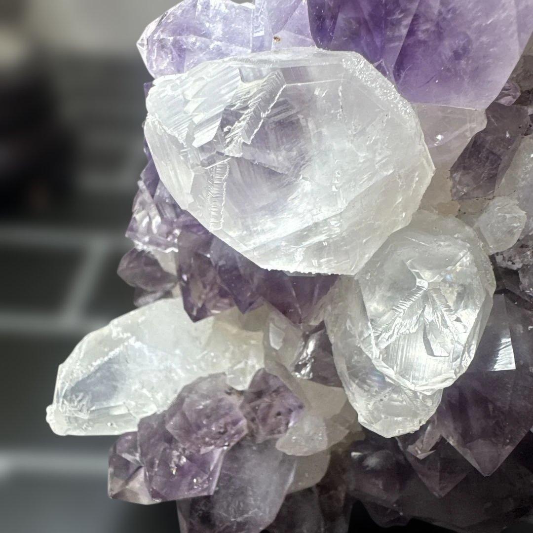 【コレクション】希少 ブラジル産 共生アメジスト 水晶 原石 台座付