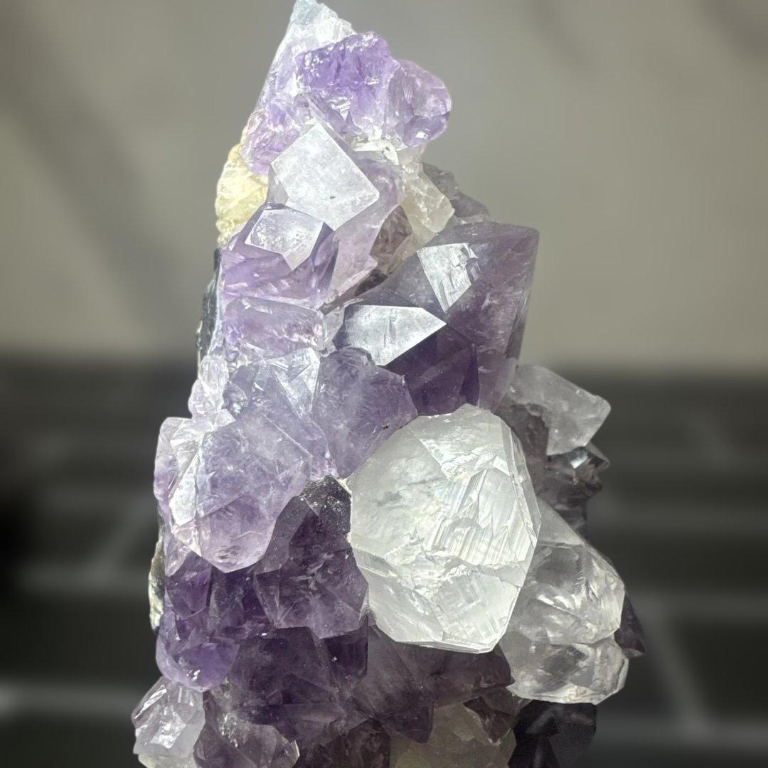 【コレクション】希少 ブラジル産 共生アメジスト 水晶 原石 台座付