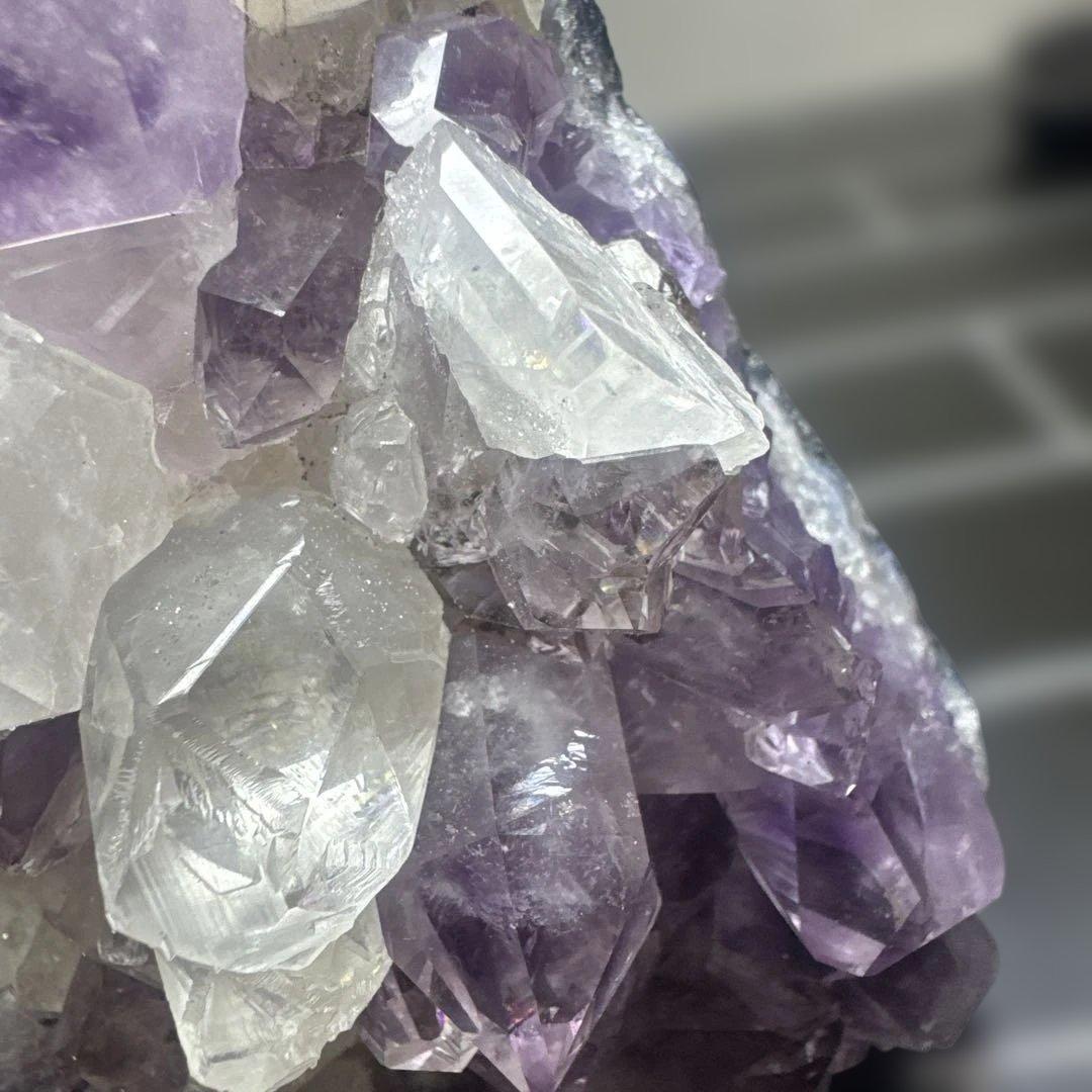 【コレクション】希少 ブラジル産 共生アメジスト 水晶 原石 台座付