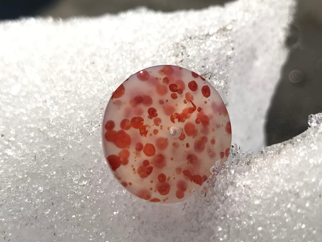 ゴビ石−1205 ゴビ瑪瑙『平安扣』 水玉模様　ペンダントトップ