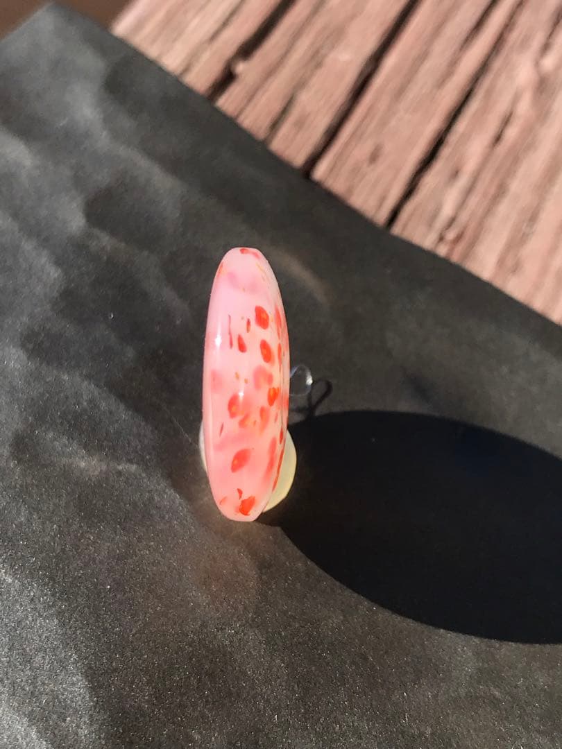 ゴビ石−1205 ゴビ瑪瑙『平安扣』 水玉模様　ペンダントトップ