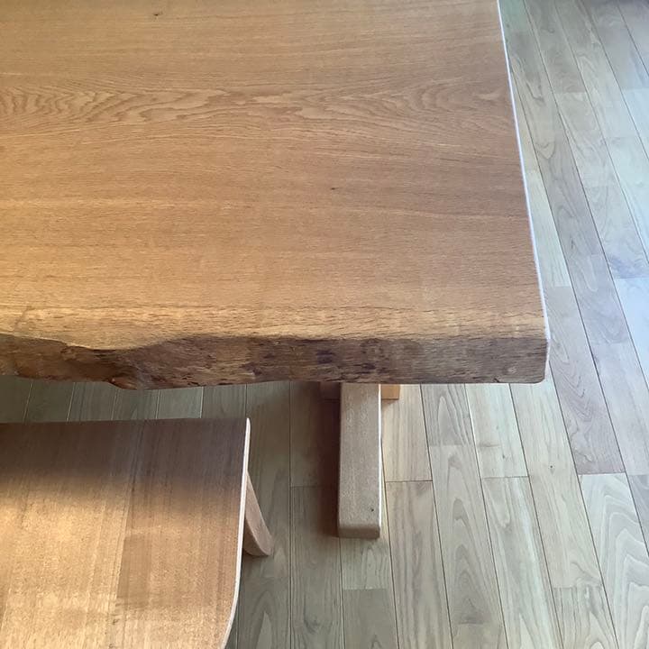 ハンドメイド 天然木 ミズナラ材 ダイニングテーブル