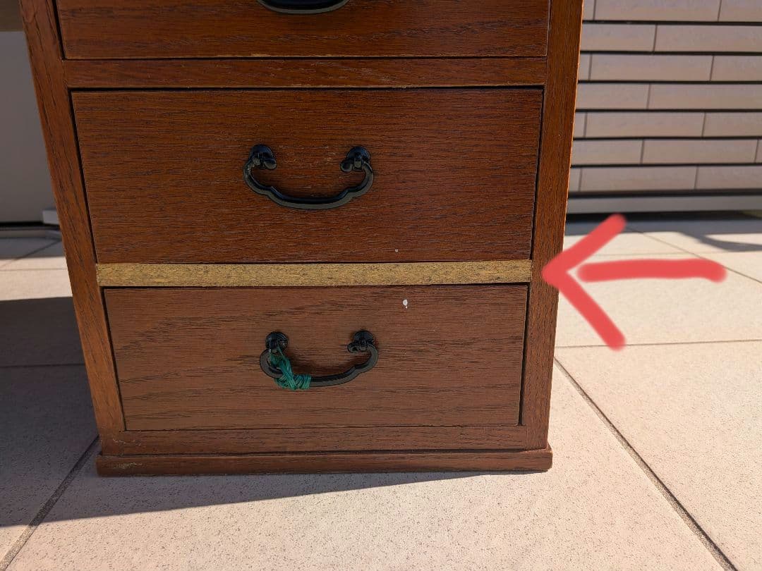 （送料無料）文机　折りたたみ　アンティーク　レトロ　家具　和　3段引き出し