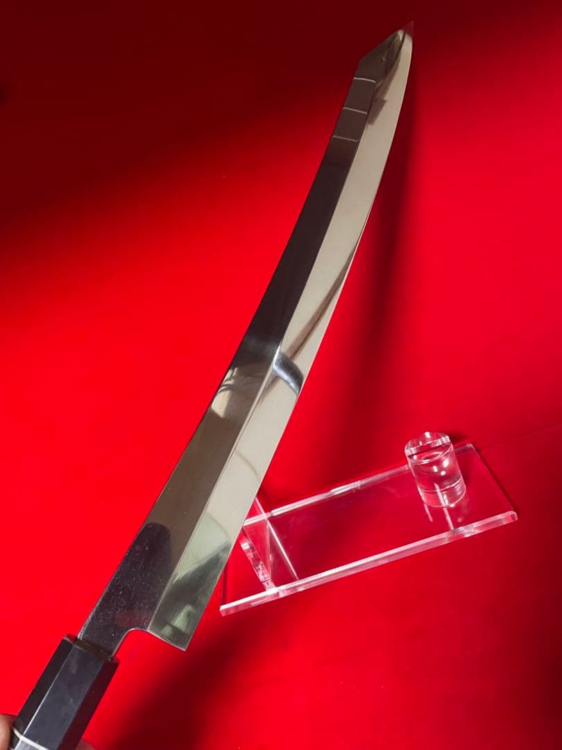 包丁　剣型切付　尺ニ　鏡面仕上げ　鬼反り　切味抜群　箱付　未使用品