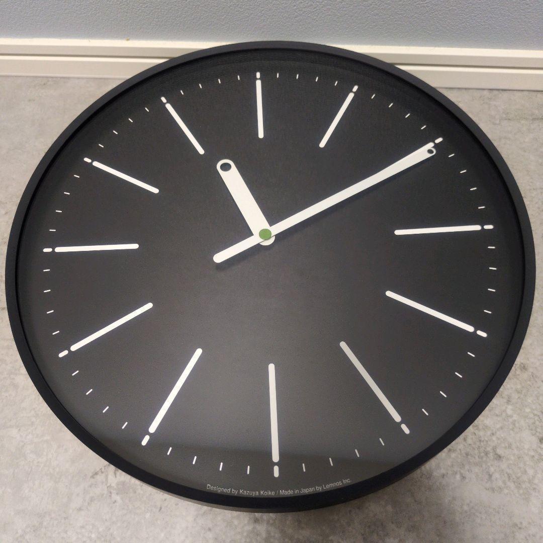 【美品】Lemnos　掛時計　ブラック　KK15-13