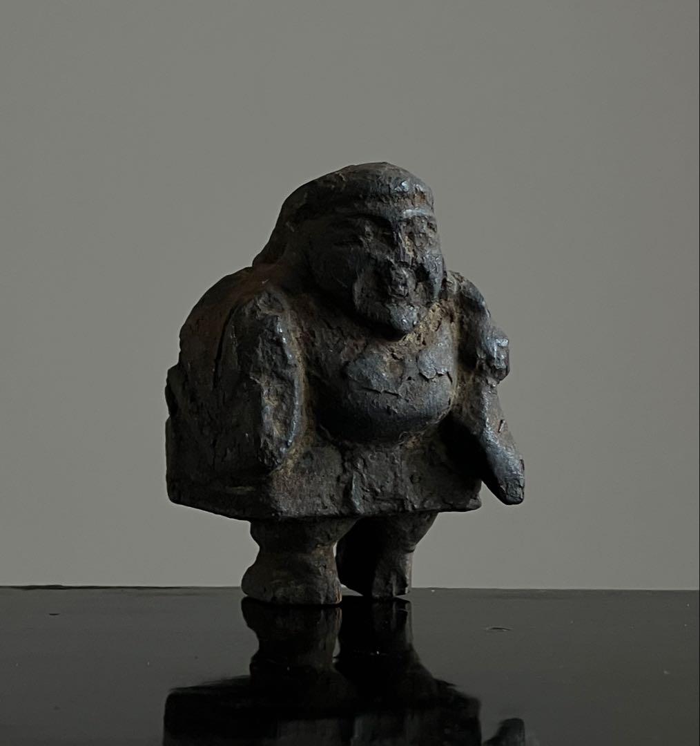 古い大黒天像 木彫 江戸後期〜明治頃 約6㎝】民藝七福神仏像骨董郷土