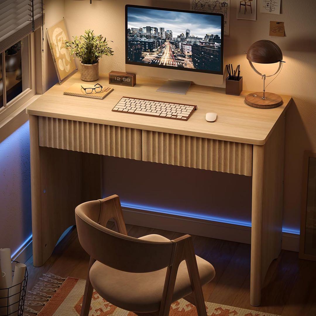 北欧調引き出し付き 勉強机 幅100×奥行50×高さ73cm シンプルデスク