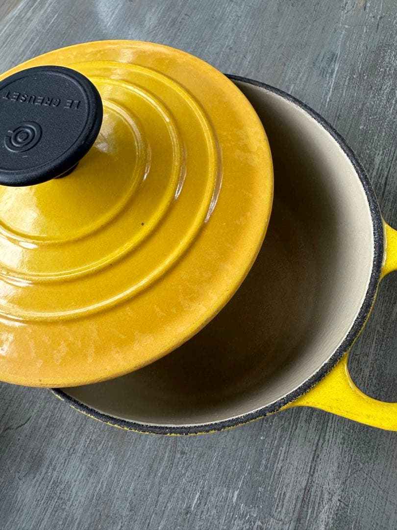 貴重【14cm】ル・クルーゼ　ココット・ロンド 1人前用 イエロー