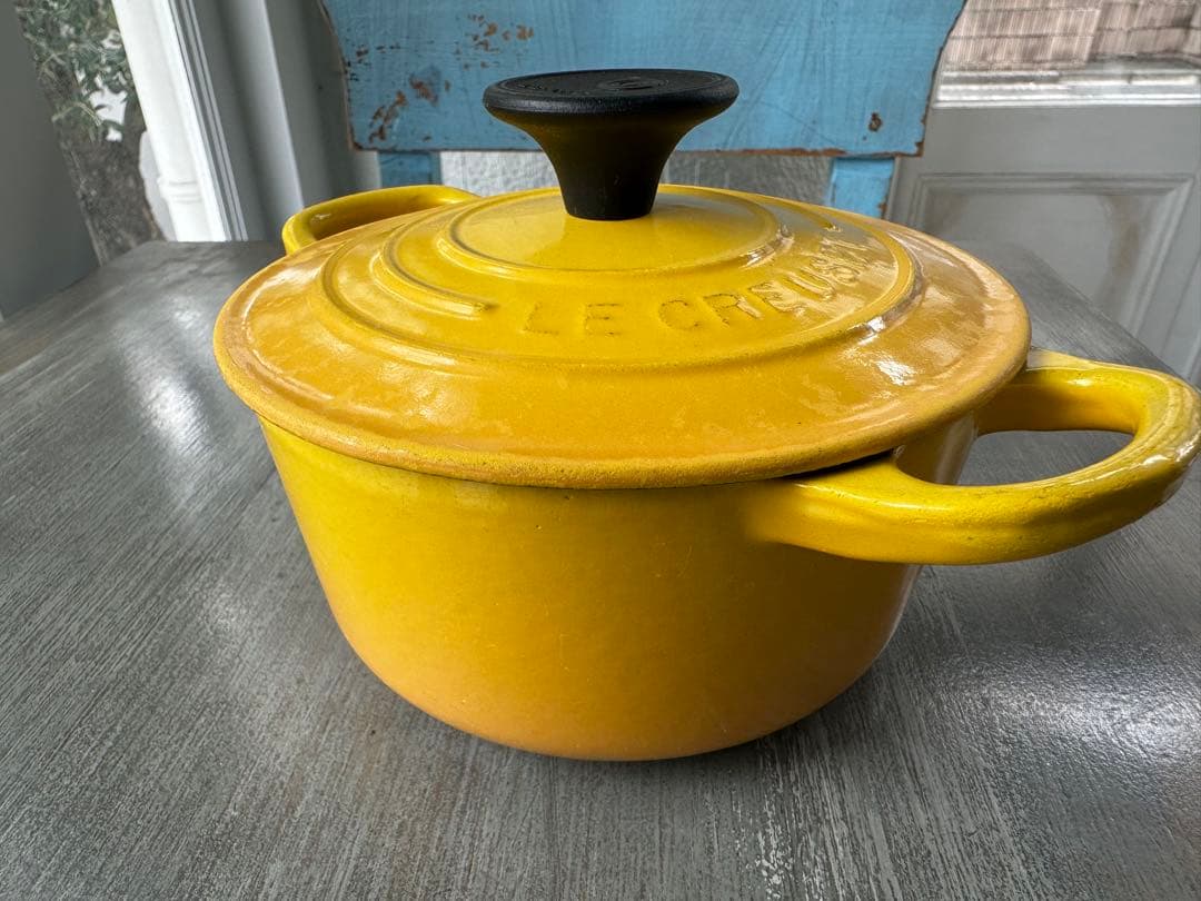 貴重【14cm】ル・クルーゼ　ココット・ロンド 1人前用 イエロー