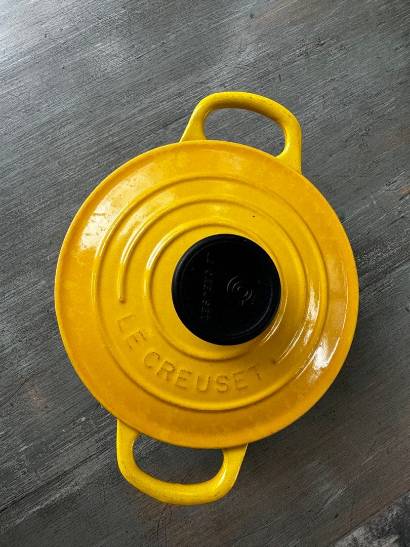 貴重【14cm】ル・クルーゼ　ココット・ロンド 1人前用 イエロー