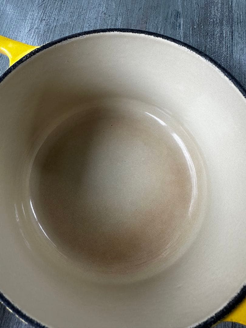 貴重【14cm】ル・クルーゼ　ココット・ロンド 1人前用 イエロー