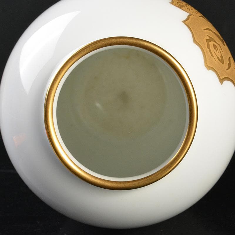 大倉陶園　OKURA　金蝕薔薇文　花瓶　N　6265