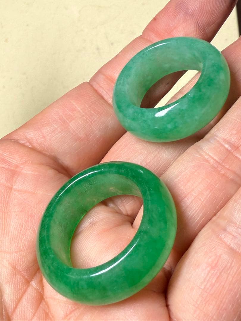 美品　「パンジ」ミャンマー翡翠28号指輪