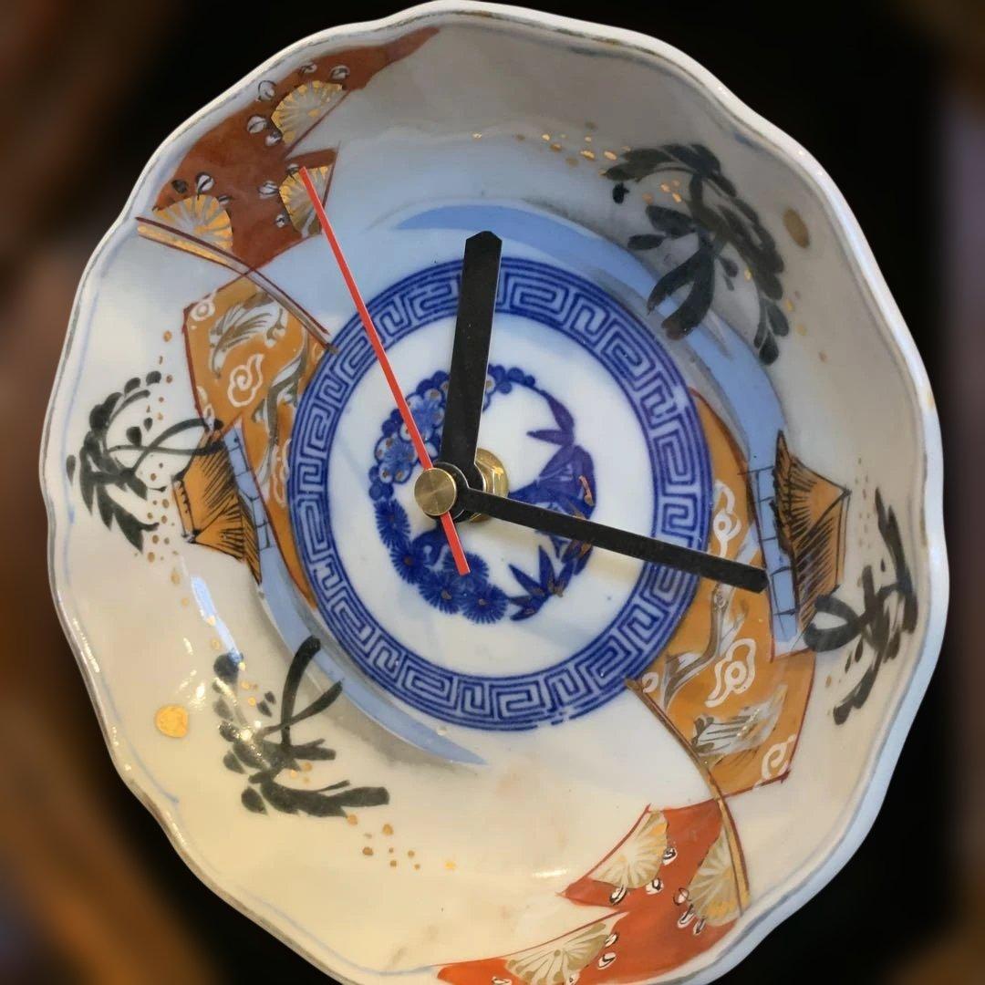 ノブ　そ　様　 専用 日本時計株式会社の柱時計枠　アンティーク赤柄古伊万里