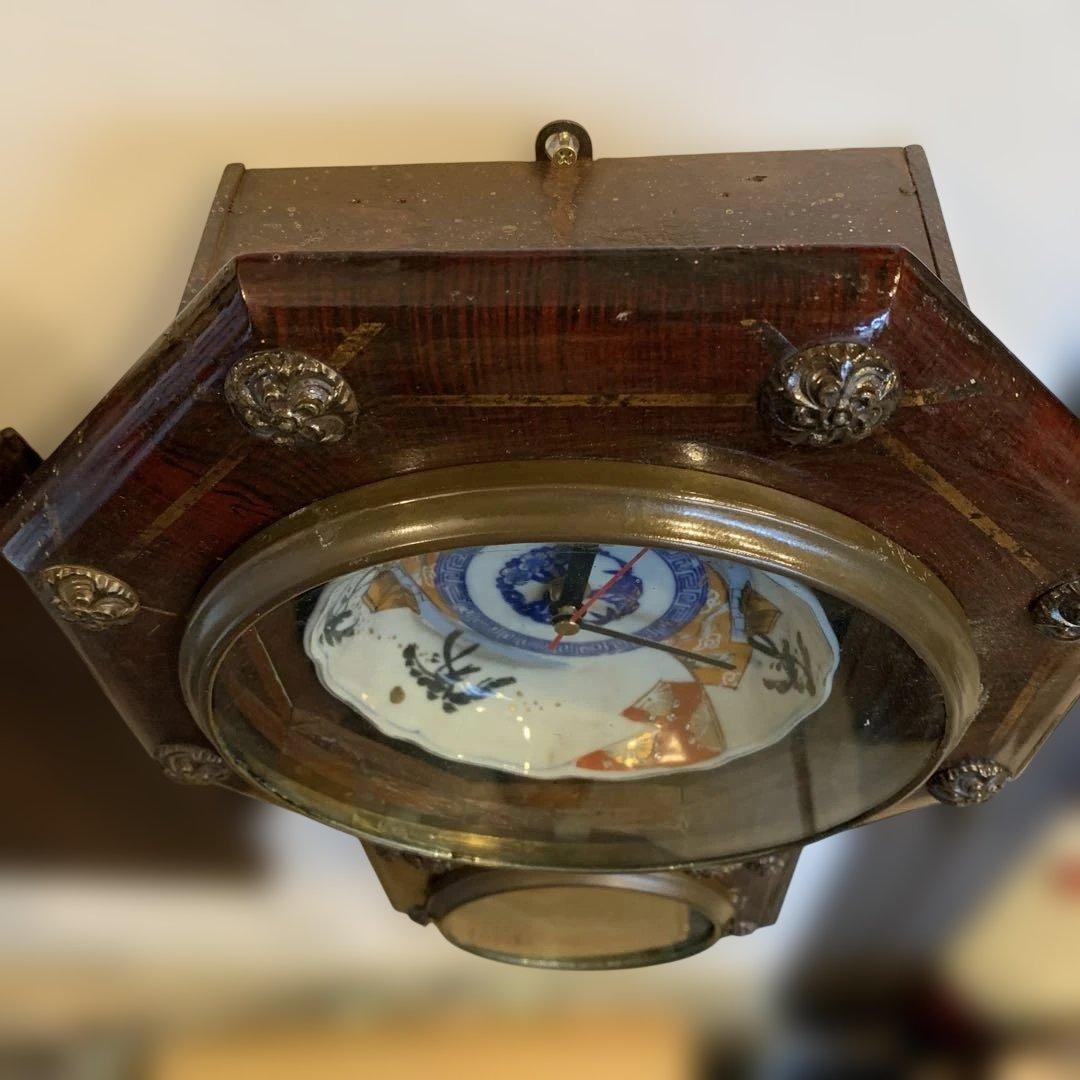 ノブ　そ　様　 専用 日本時計株式会社の柱時計枠　アンティーク赤柄古伊万里