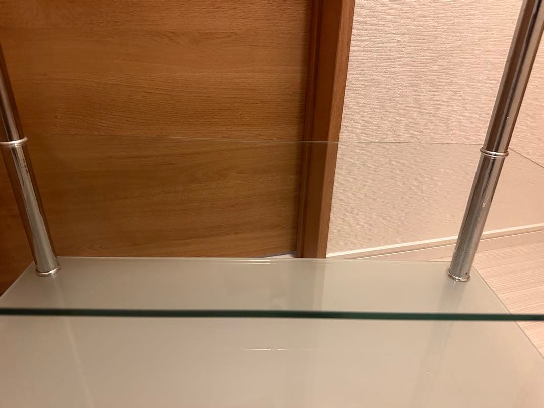 ガラス製3段シェルフ ミッドセンチュリー レトロモダン ポップ スペースエイジ