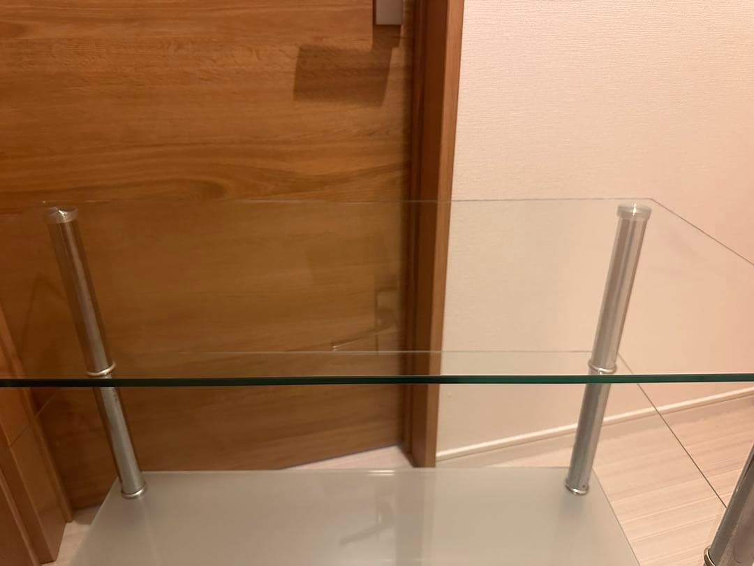 ガラス製3段シェルフ ミッドセンチュリー レトロモダン ポップ スペースエイジ