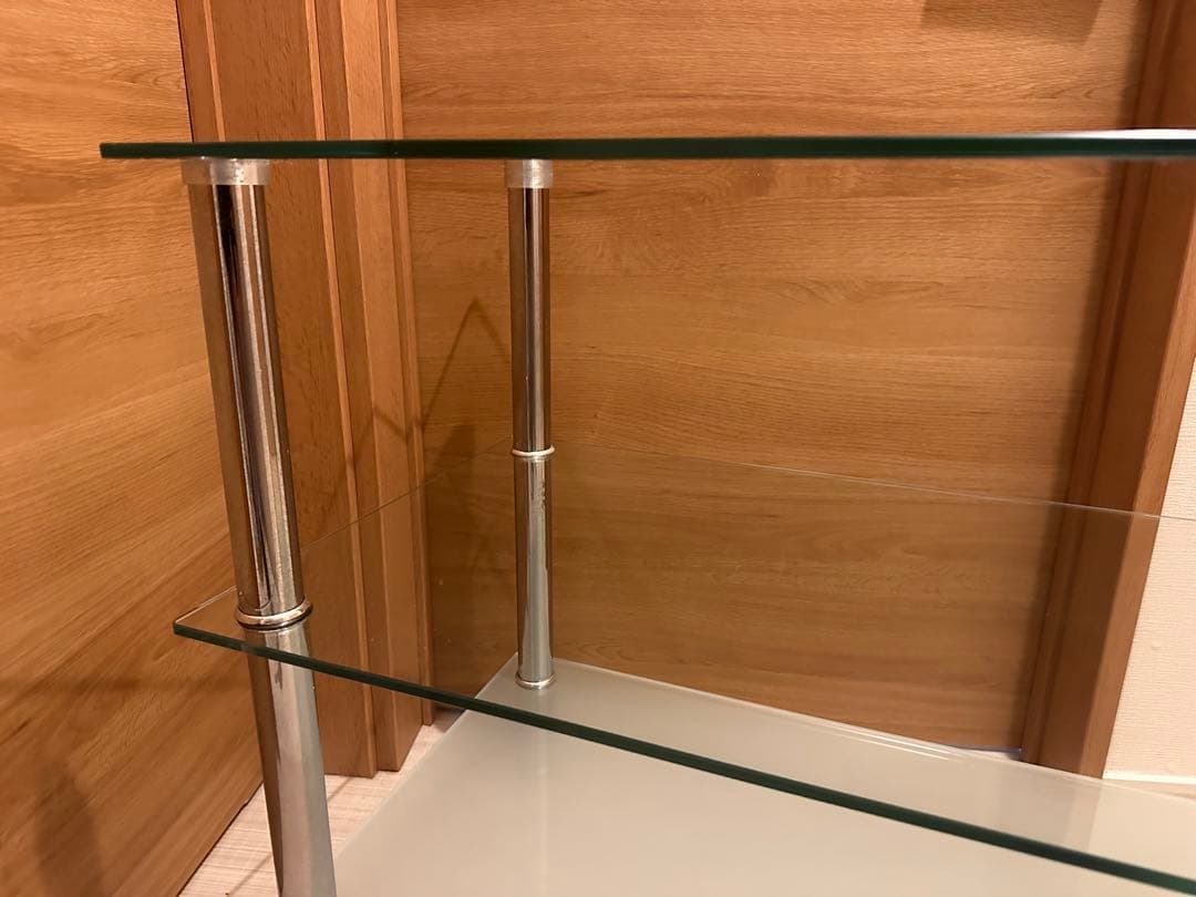 ガラス製3段シェルフ ミッドセンチュリー レトロモダン ポップ スペースエイジ