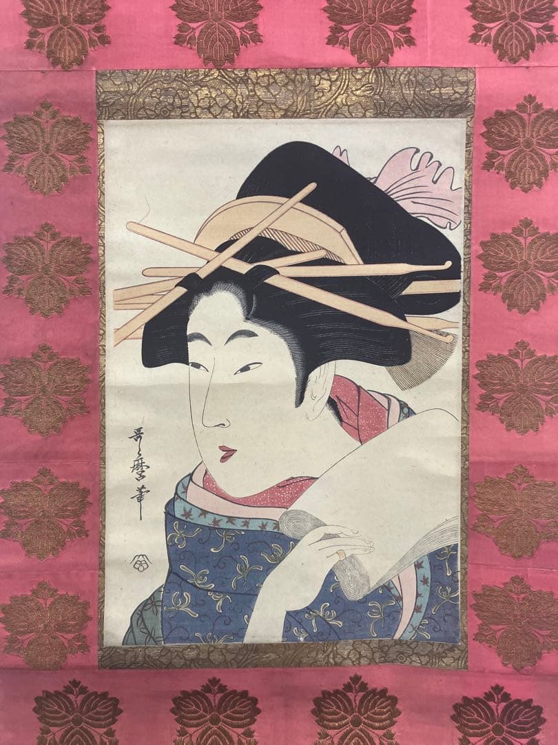 喜多川歌麿 版画 浮世絵 美人画 掛軸（Utamaro・Ukiyoe・Edo） - メルカリ