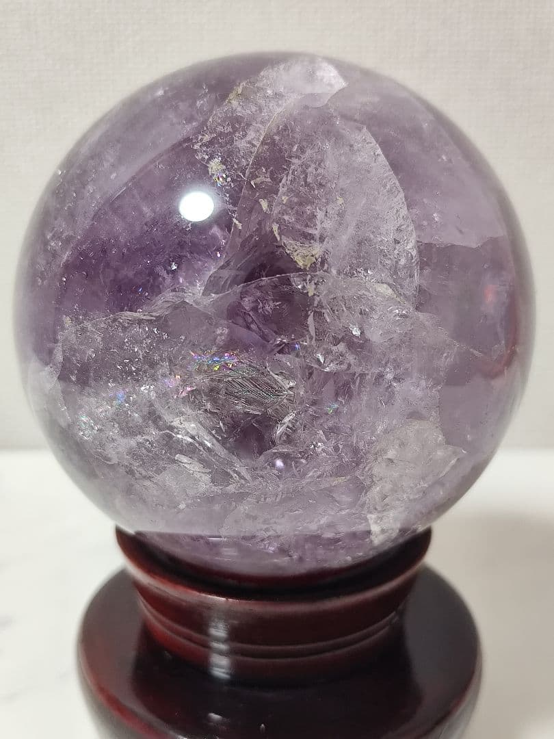天然石 アメジスト スフィア 丸玉 球体 レインボー 117㎜ 2.2kg