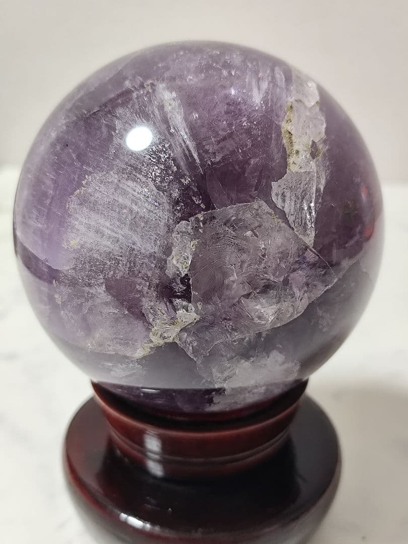 天然石 アメジスト スフィア 丸玉 球体 レインボー 117㎜ 2.2kg