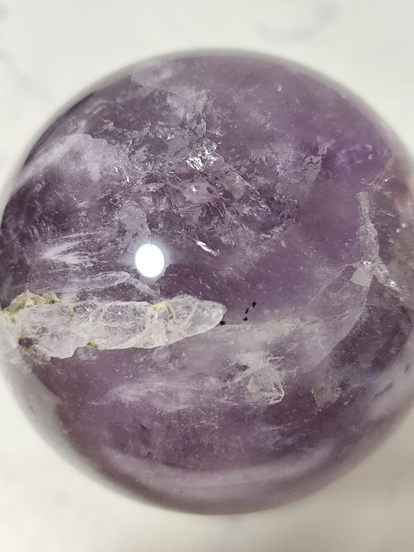 天然石 アメジスト スフィア 丸玉 球体 レインボー 117㎜ 2.2kg