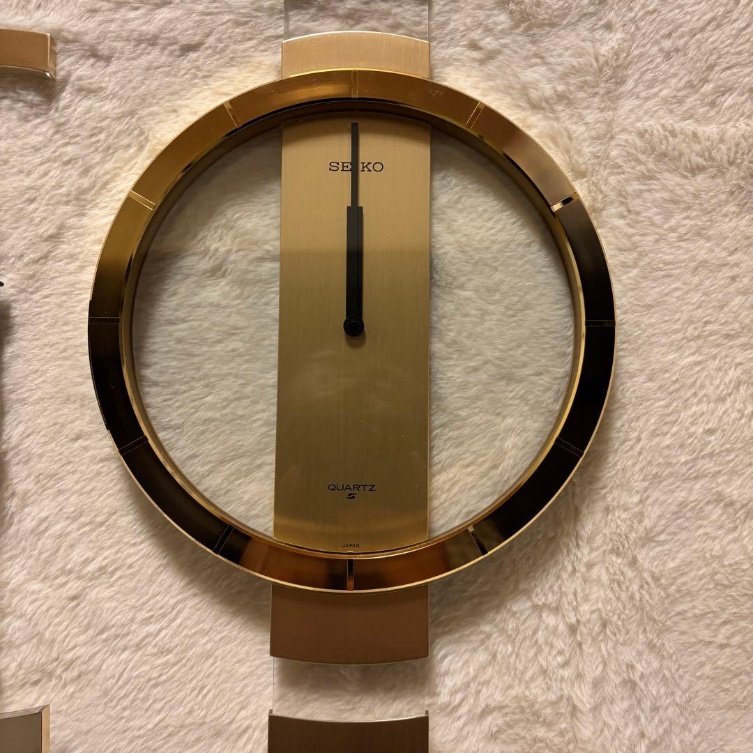 ◆美品◆SEIKO ゴールド掛時計 クォーツ振り子付きMade in Japan