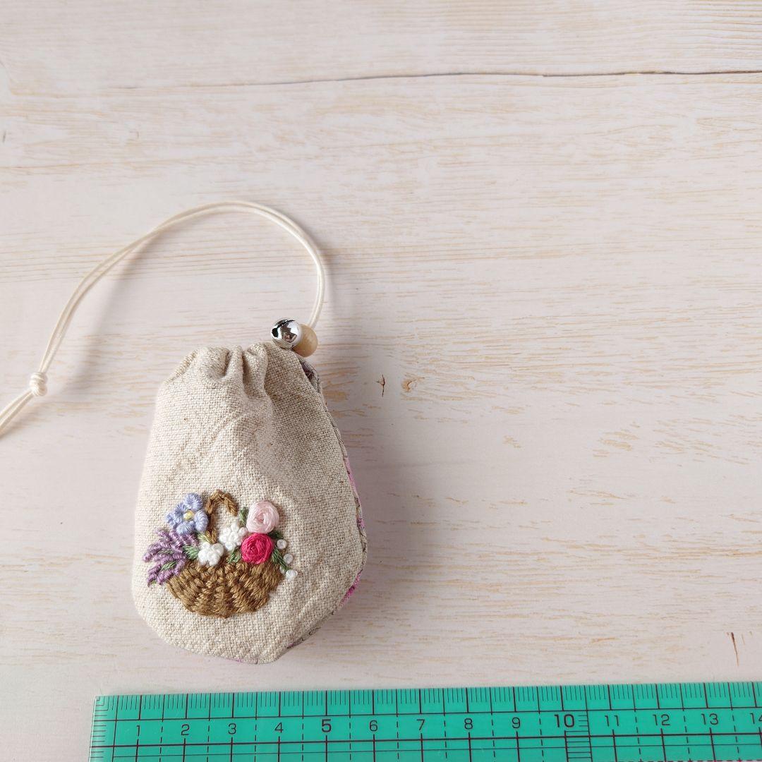 ちっちゃなりんりんお守りサシェ /巾着サシェ【フラワーバスケット】